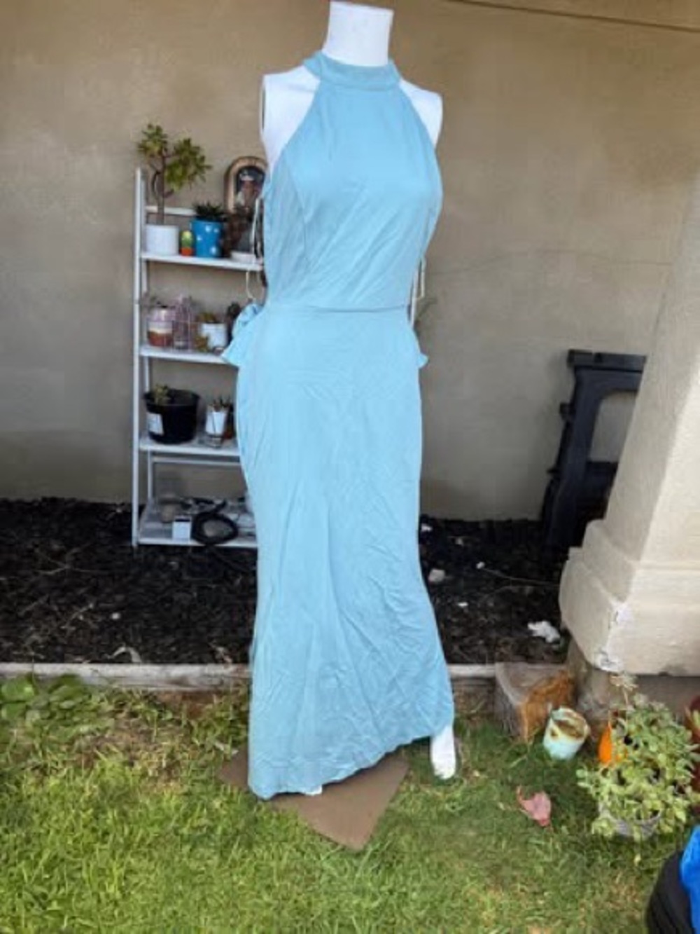 Fashion Nova Light Blue Halter Maxi Dress - Picture 2 of 5